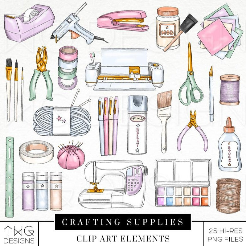 SEWING Supplies CLIP ART Set for Personal and Commercial Use