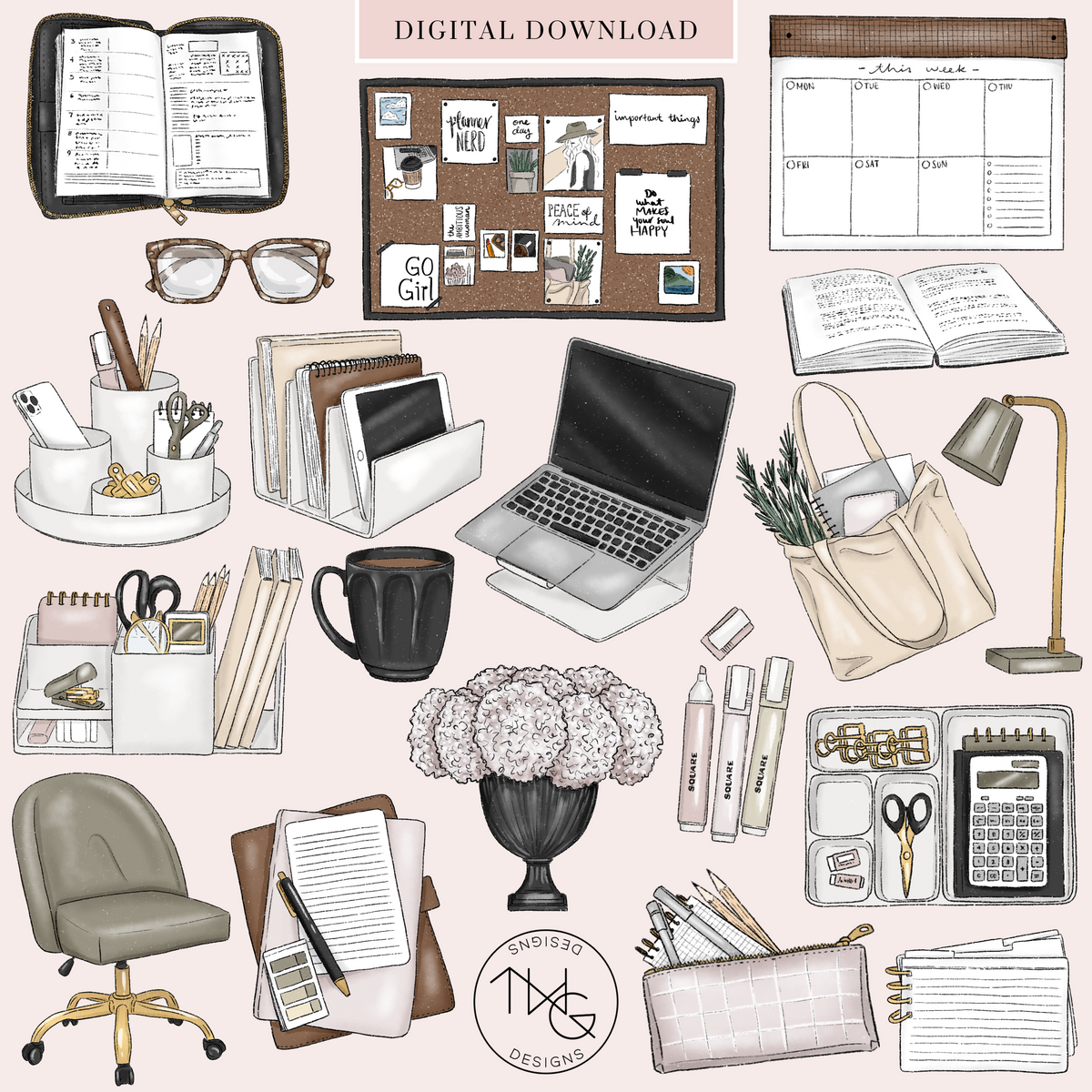 Planner Peace Clipart Collection – TWG Designs