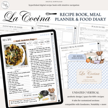 Load image into Gallery viewer, La Cocina Recipe Book &amp; Meal Planner