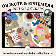 Load image into Gallery viewer, Objects &amp; Ephemera Digital Sticker Collage Kit