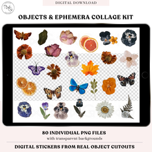 Load image into Gallery viewer, Objects &amp; Ephemera Digital Sticker Collage Kit