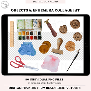 Objects & Ephemera Digital Sticker Collage Kit