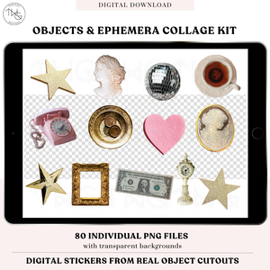 Objects & Ephemera Digital Sticker Collage Kit