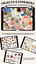 Load image into Gallery viewer, Objects &amp; Ephemera Digital Sticker Collage Kit